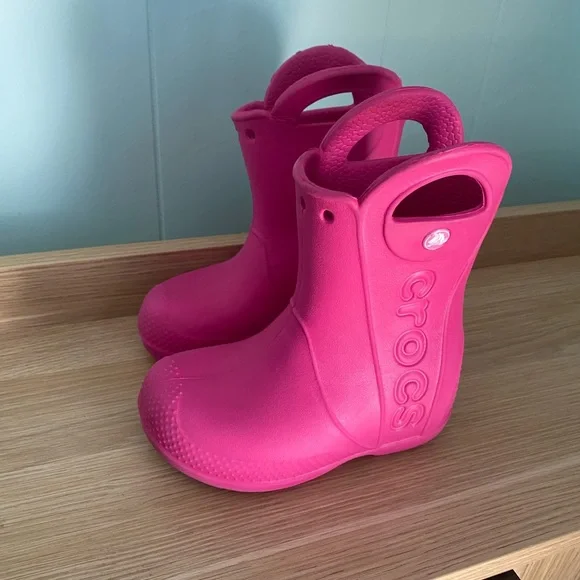 Crocs Kids Pink Rain Boots - Picture 2 of 4